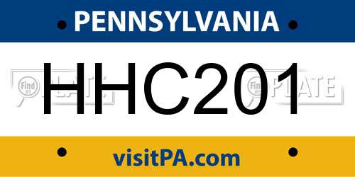 HHC201 Pennsylvania License Plate
