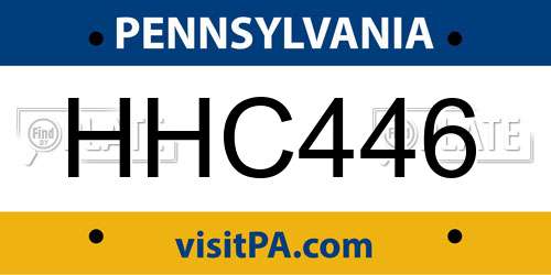 HHC446 Pennsylvania License Plate