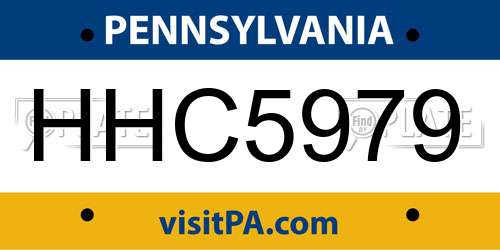 HHC5979 Pennsylvania License Plate