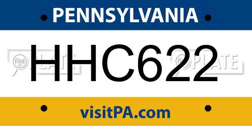 HHC622 Pennsylvania License Plate