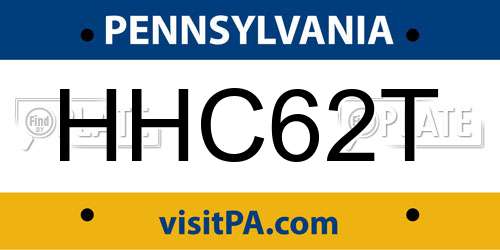 HHC62T Pennsylvania License Plate