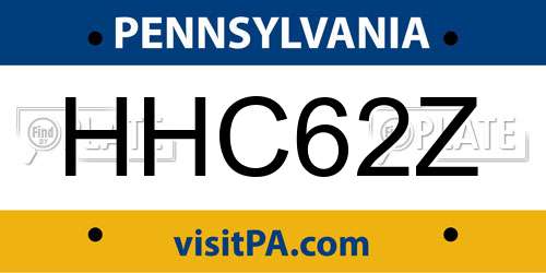 HHC62Z Pennsylvania License Plate
