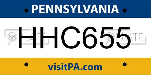 HHC655 Pennsylvania License Plate