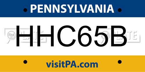 HHC65B Pennsylvania License Plate