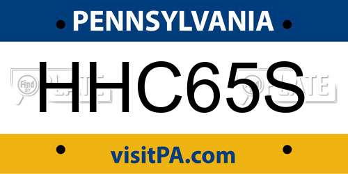 HHC65S Pennsylvania License Plate