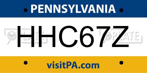 HHC67Z Pennsylvania License Plate