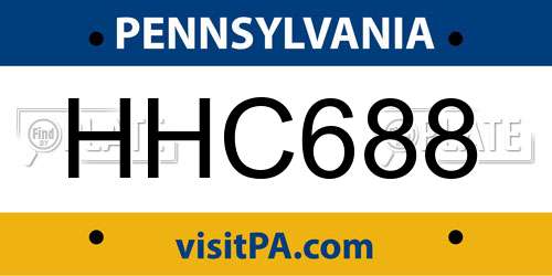 HHC688 Pennsylvania License Plate