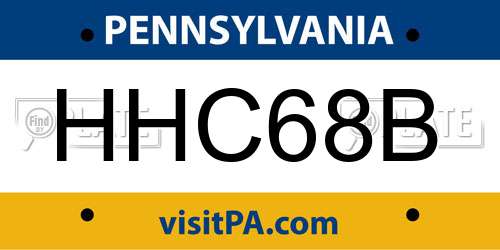 HHC68B Pennsylvania License Plate