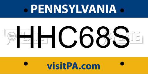 HHC68S Pennsylvania License Plate