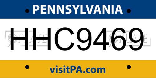 HHC9469 Pennsylvania License Plate