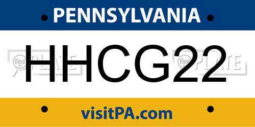 HHCG22 Pennsylvania License Plate