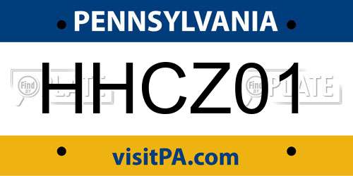 HHCZ01 Pennsylvania License Plate