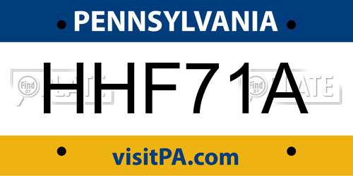HHF71A Pennsylvania License Plate