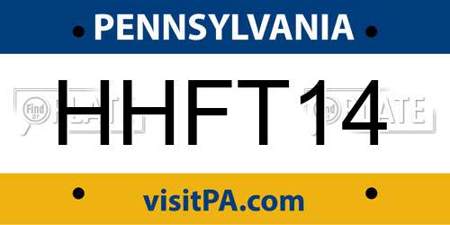 HHFT14 Pennsylvania License Plate