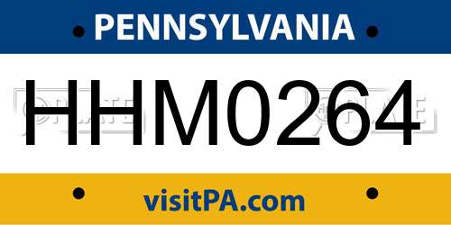 HHM0264 Pennsylvania License Plate