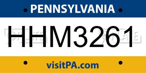 HHM3261 Pennsylvania License Plate