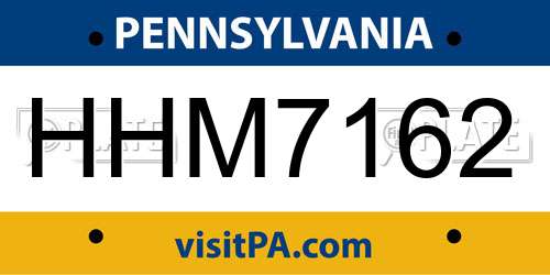 HHM7162 Pennsylvania License Plate