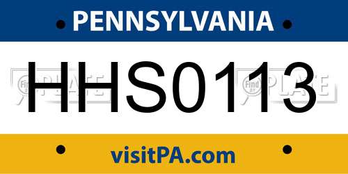 HHS0113 Pennsylvania License Plate