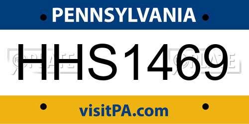 HHS1469 Pennsylvania License Plate