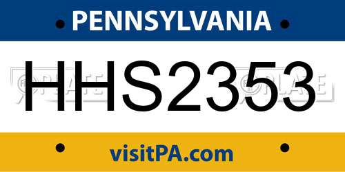 HHS2353 Pennsylvania License Plate
