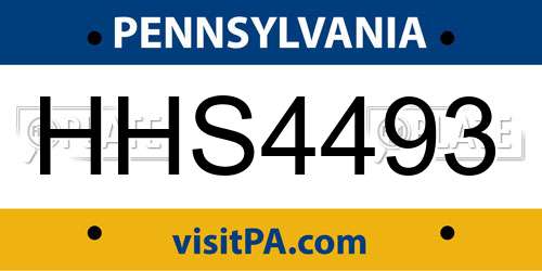HHS4493 Pennsylvania License Plate