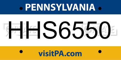 HHS6550 Pennsylvania License Plate