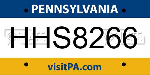 HHS8266 Pennsylvania License Plate