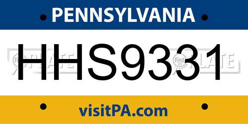 HHS9331 Pennsylvania License Plate