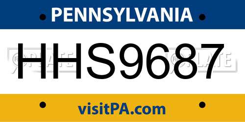 HHS9687 Pennsylvania License Plate