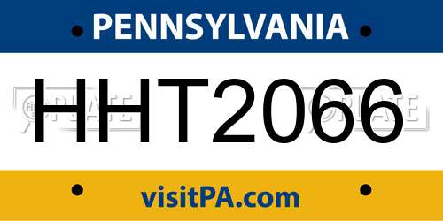 HHT2066 Pennsylvania License Plate