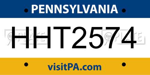 HHT2574 Pennsylvania License Plate