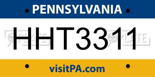 HHT3311 Pennsylvania License Plate