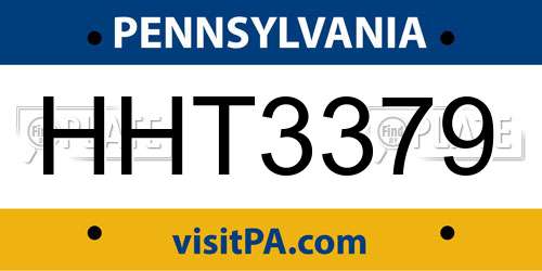 HHT3379 Pennsylvania License Plate