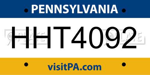 HHT4092 Pennsylvania License Plate