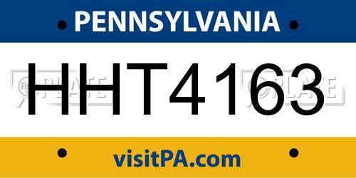 HHT4163 Pennsylvania License Plate