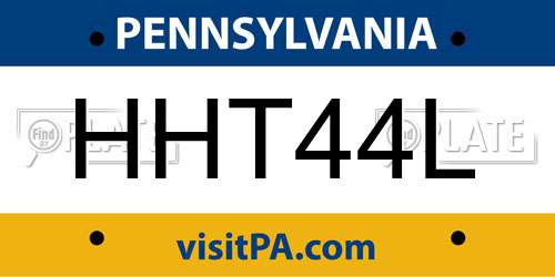 HHT44L Pennsylvania License Plate