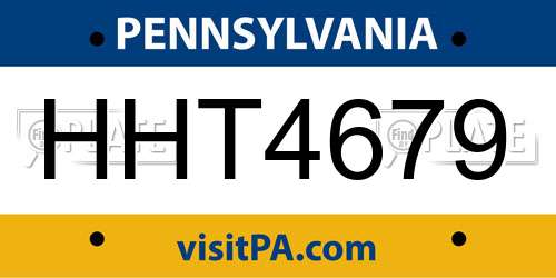 HHT4679 Pennsylvania License Plate