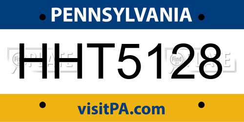 HHT5128 Pennsylvania License Plate