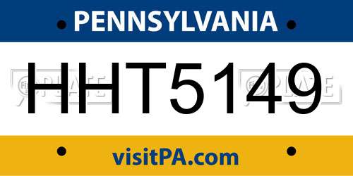 HHT5149 Pennsylvania License Plate