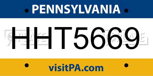 HHT5669 Pennsylvania License Plate