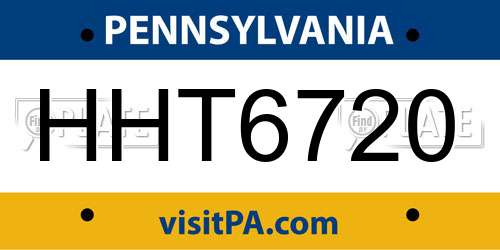 HHT6720 Pennsylvania License Plate