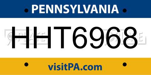 HHT6968 Pennsylvania License Plate