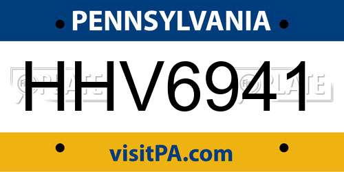 HHV6941 Pennsylvania License Plate