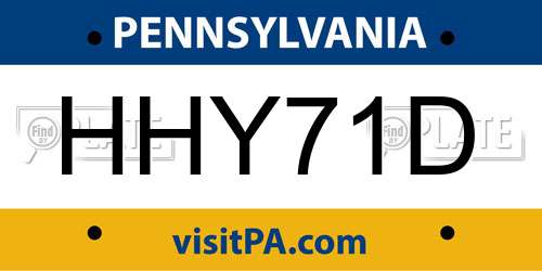 HHY71D Pennsylvania License Plate