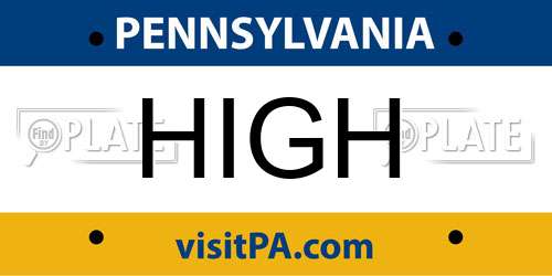 HIGH Pennsylvania License Plate