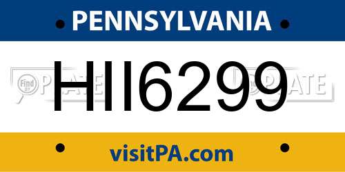 HII6299 Pennsylvania License Plate