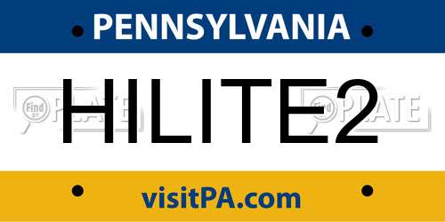 HILITE2 Pennsylvania License Plate