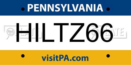 HILTZ66 Pennsylvania License Plate