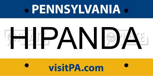 HIPANDA Pennsylvania License Plate
