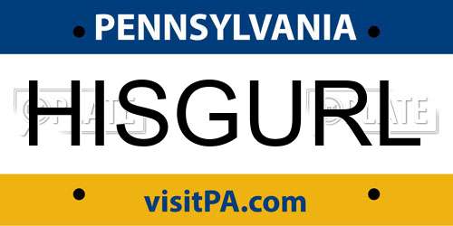 HISGURL Pennsylvania License Plate